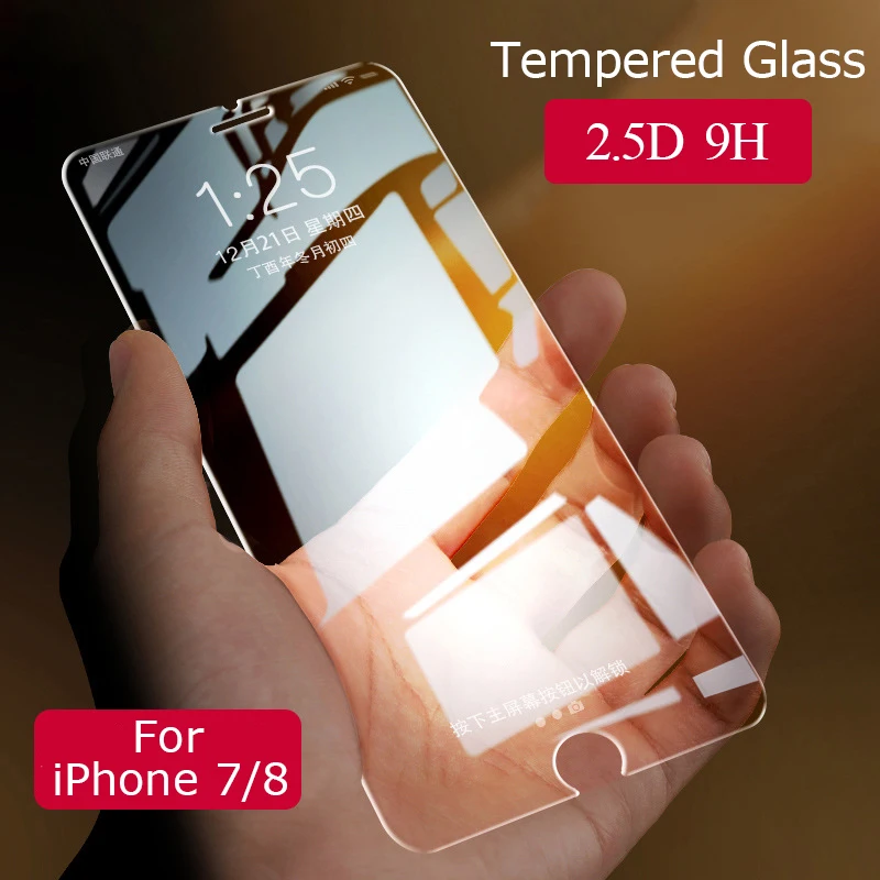 Beste WEFOR 9 H Hardheid Gebogen Rand Volledige Cover Gehard Glas voor iphone 8 glas iPhone 7 Glas 6 s 7 plus Screen Protector film
