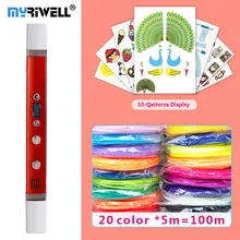 Myriwell 3d caneta 3d canetas, display LED, ABS/PLA Filamento, 3 d caneta caneta 3d modelo Creative3d doodlerChildren gifts3d desenho pen-3d