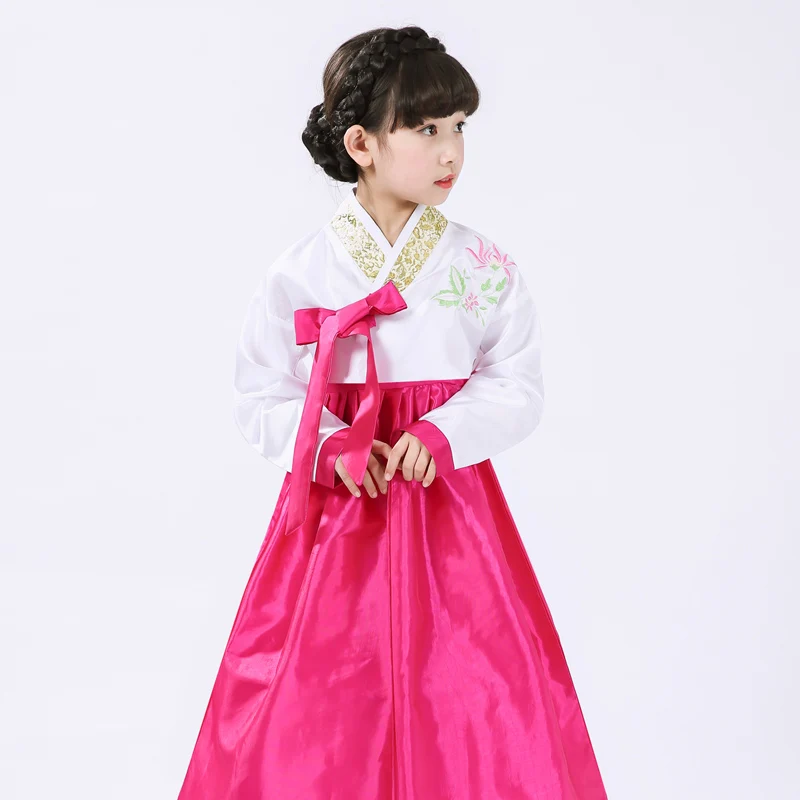 Корейские традиционные костюмы для мамы и дочки, топы + платье с галстуком-бабочкой, роскошное танцевальное платье для девочек