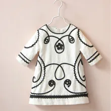 YW1359559 Осенняя модная одежда для маленьких девочек, платье для девочек, вышитый ажурный цветок, Детские платья для девочек, платье принцессы для детей