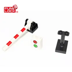 Funlock duplo Игрушечные лошадки Светофоры Конструкторы часть железнодорожного Соберите Кирпичи Творческий образовательный подарок для детей