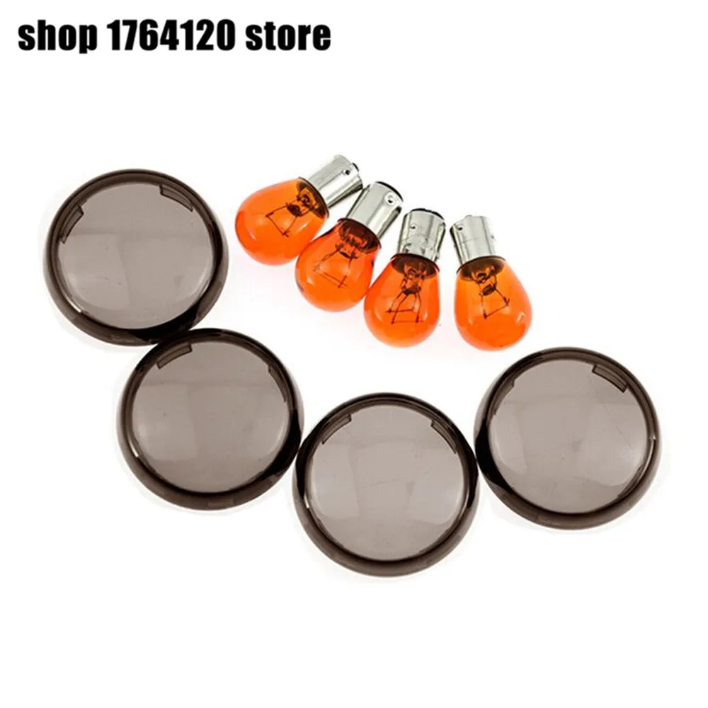 Motorcycle Turn Signal Light Indicator Lens Cover With Light Bulb Set