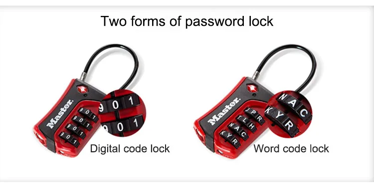 Master Lock TSA Luggage Lock WORD Numeric Combination Password Locks For Travel Luggage Suitcase Code Padlock Customs Lock  (3)