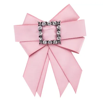 

Fashion Multilayer Bow Tie Brooches for Women New Design Charm Square Crystal Rhinestone Ribbon Corsages Collar Jewelry EH7922