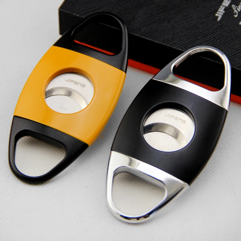 High end Gadgets Red Stainless Steel Sharp Dual Blades Cigar Cutter W