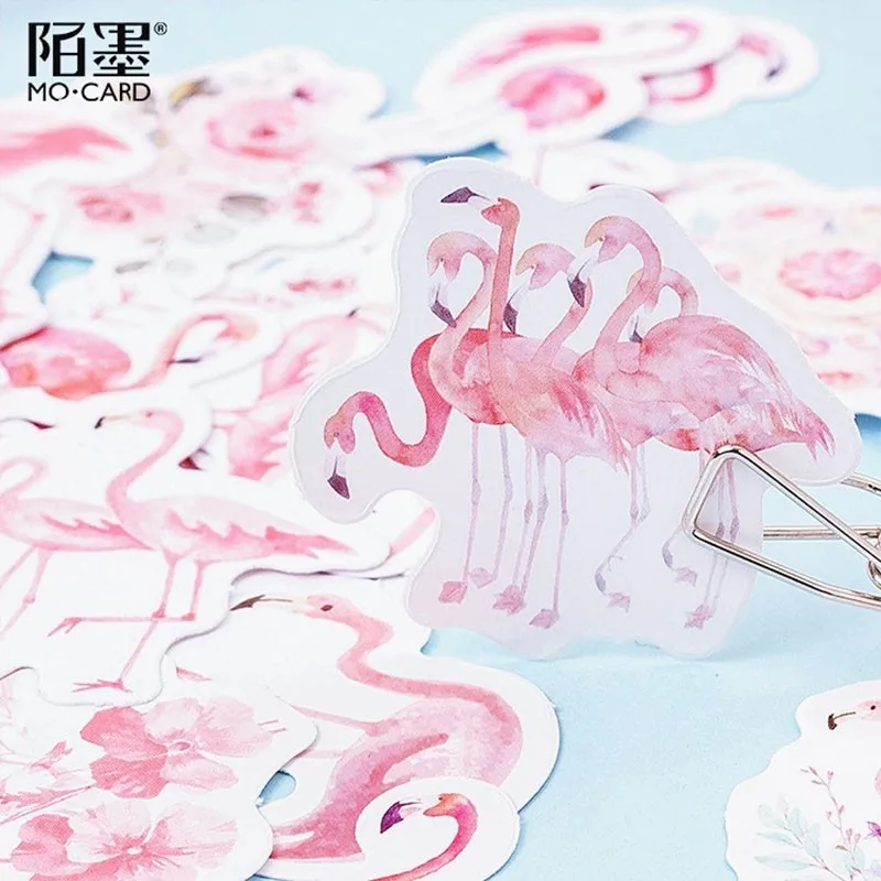45 шт./кор. милые Фламинго/кошка/выдра канцелярские наклейки Kawaii декоративные