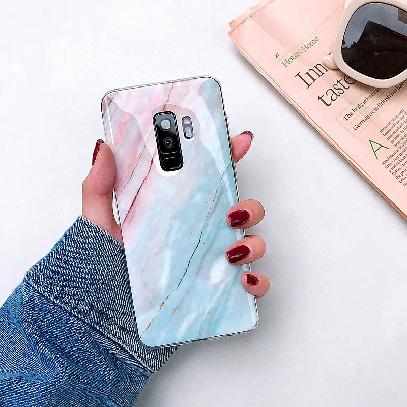 Samsung A50 Case Fashion Marble Stone Phone Cover for Samsung Galaxy A30 M10 A10 Back Cover Funda Glossy Silicone Coque Carcasa
