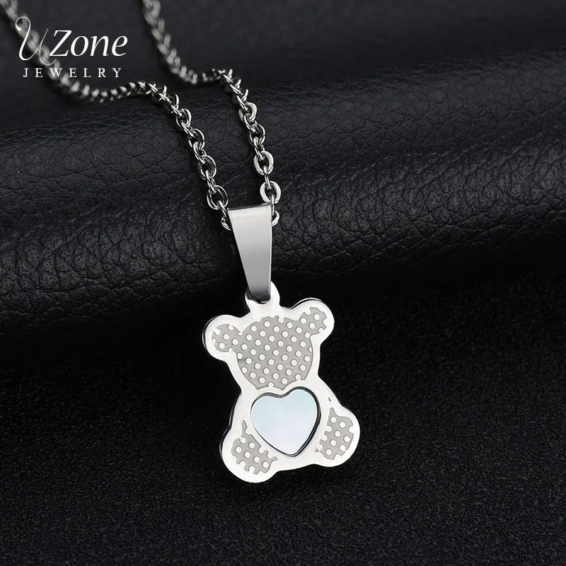 Colar Animal Ursos dos desenhos animados Girafa Shell Borboleta Colar do Aço Inoxidável da Cor do Ouro Para O Presente Das Crianças