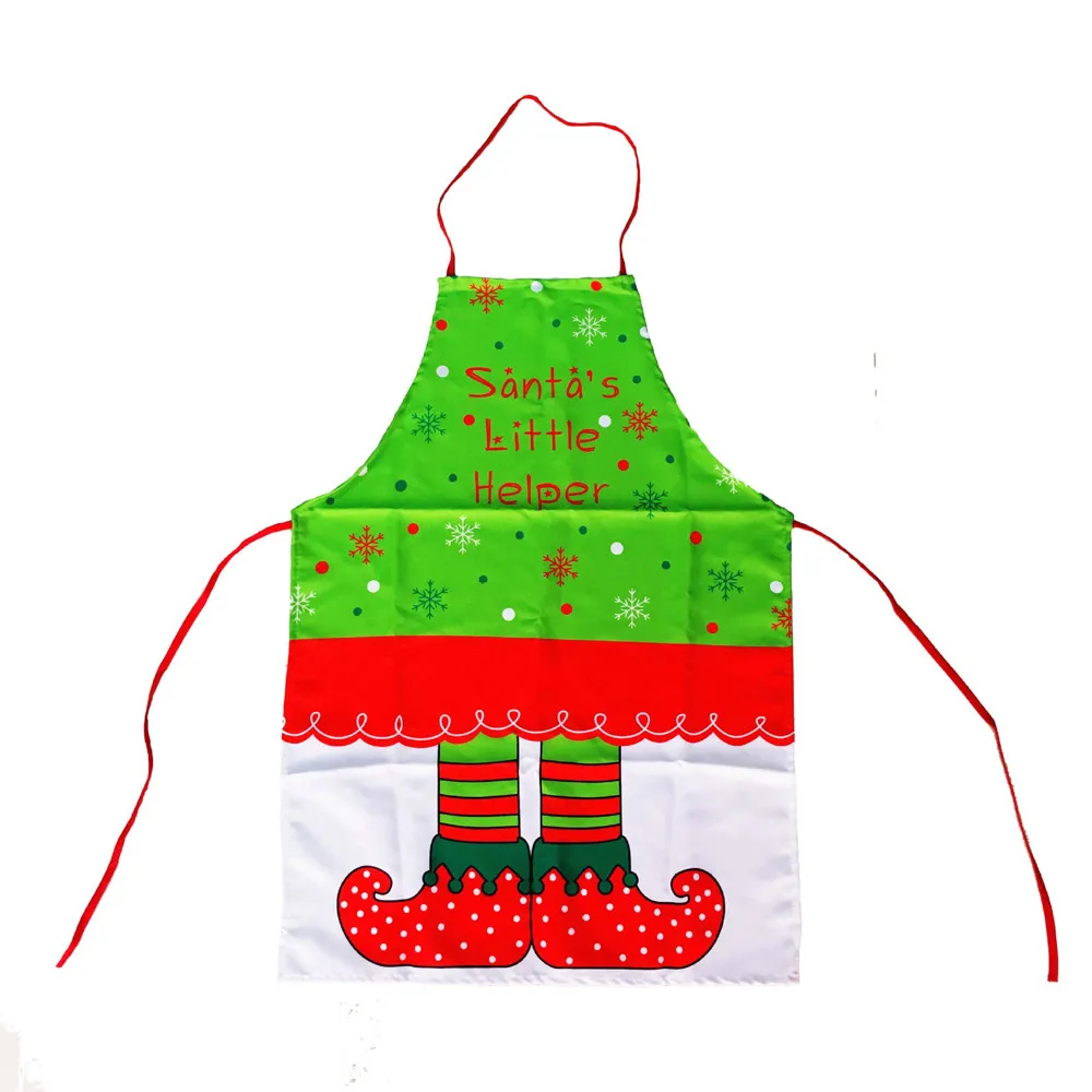 Christmas Apron Cloth Printing Elves Whimsy Novelty Gift Kitchen Apron
