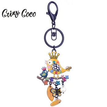 

Cring Coco 2019 New Design Bird Butterfly Keychain for Women Crystal Key Chain Ring Holder Keyring Keychains Jewelry Accessories