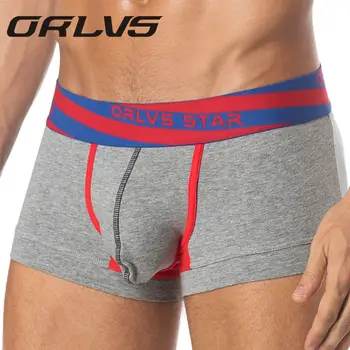 

ORLVS Brand New Patchwork Men Underwear Breathable Cotton Men Boxer Sexy Male Shorts Boxers Plus Size Men Underpants