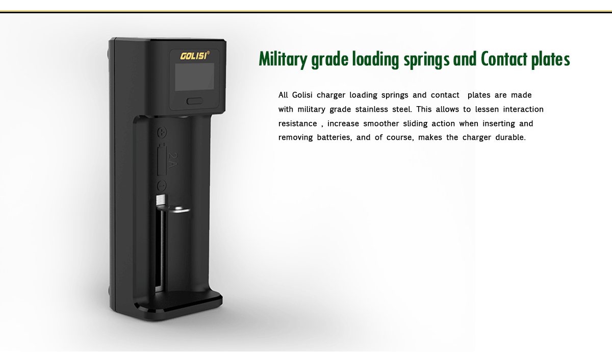 Golisi I1 LCD Display USB Port Lite Battery Charger for Li-ion/Ni-mh/Ni-cd Battery Single Slot