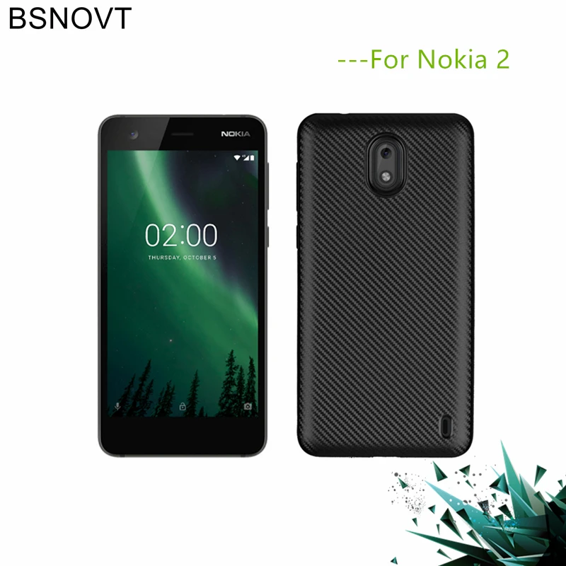 BSNOVT чехол для телефона Nokia 2 Чехол полная защита из углеродного волокна Мягкий ТПУ