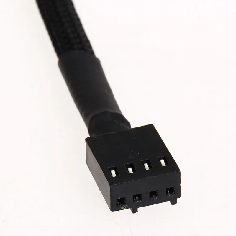 5Pcs PWM Connector Extension Power Cable Black For Computer Case Fan 4Pin TC 