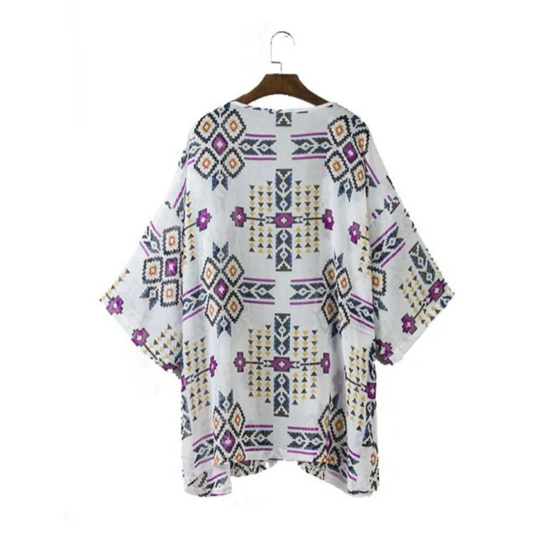 2017 المرأة الصيف قميص قمم البلوزات المطبوعة القمصان عارضة camisas femininas blusas خمر كيمونو سترة