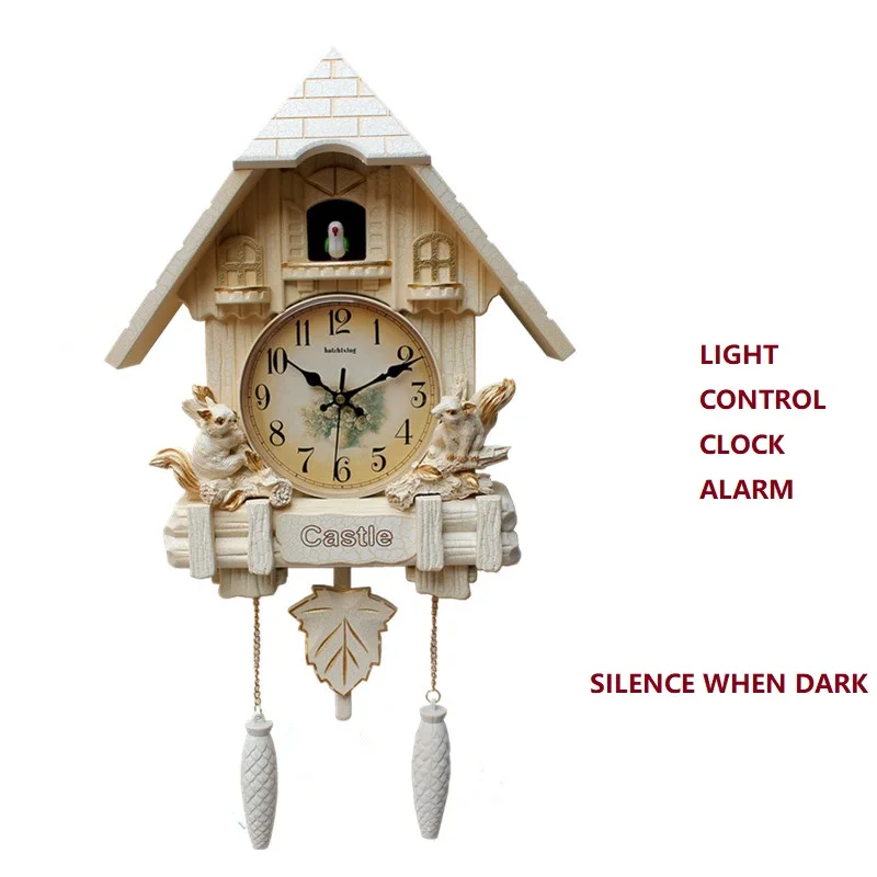 

20INCH Cuckoo Music Wall Clock Children clock Living Room Bedroom Hourly Time Speak Smart Timekeeping Wall Clock Modern Design