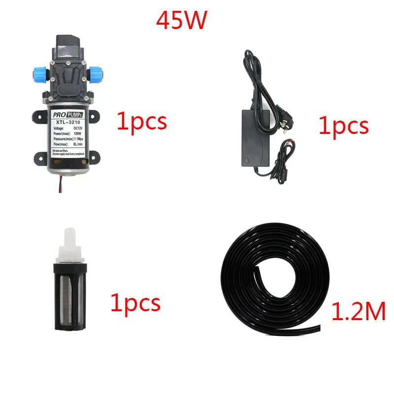 45 Вт 100 автоматическое устройство орошения для полива и орошения комплект насос высокого давления для полива сада 12V электрический и пневматический насос микронасос Системы - Цвет: 45W