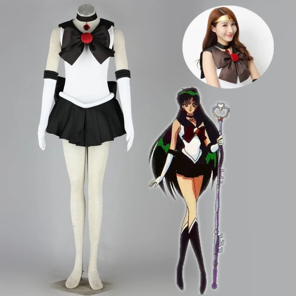 

Athemis Anime Sailor Moon Setsuna Meiou / Sailor Pluto Cosplay Costume custom made Dress High Quality