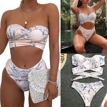 

Summer Women Bandage Push-Up Padded Bra Top Bikini Set Swimsuit Bathing Suit Padded Bra Top Bikini Set Bathing Suit Hot
