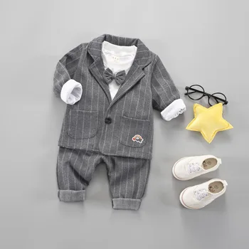 

Spring Children's Wear Korean Suit Boy's Girl's Suit Autumn New Cotton Children's Three Piece Set