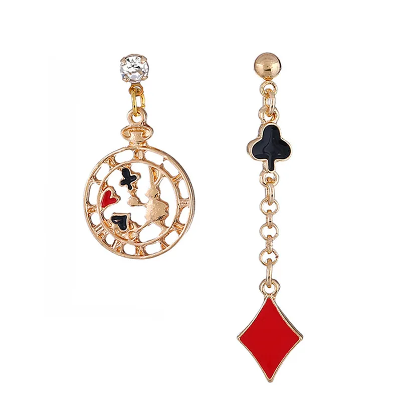 2018 Trendy Earrings for women Dangle earrings Asymmetric earring Alloy Rhinestone Earrings earring for girl Brincos J19#N (3)