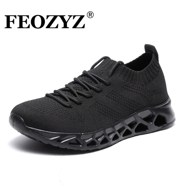 US $29.99 FEOZYZ Low Top Running Shoes Men Women Breathable Knit Upper Sneakers Women Men Plus Size 35-48 Lig