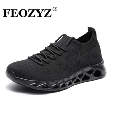 FEOZYZ Low Top Running Shoes Men Women Breathable Knit Upper Sneakers Women Men Plus Size 35-48 Lightweight Outdoor Sport Shoes