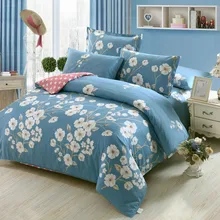 Fresh Flowers White blue twin full Queen King Size Bedding Sets Egyptian Cotton Bedlinens Duvet Cover Flat Sheet Pillow Cases