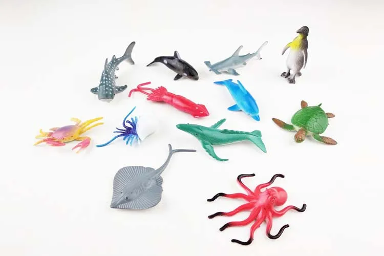 Моделирование 6 шт. морских животных, игрушки для детей мини Мягкий Акула Дельфин Обучающие игрушки Животные модель образование игрушки подарок на день рождения