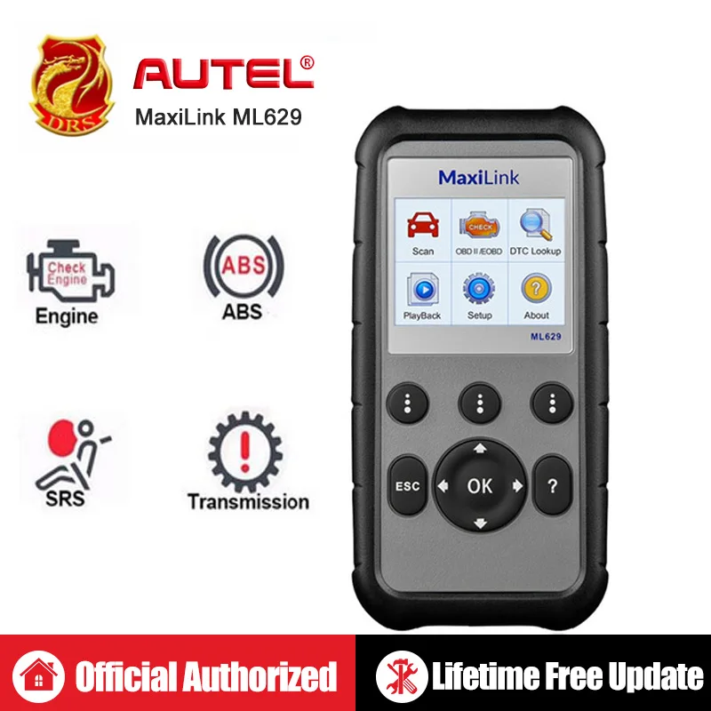 

AUTEL MaxiLink ML629 Diagnostic Tool OBD2 Diagnostic Scanner Automotive Tools OBDII Auto Code Reader PK Launch creader CRP123