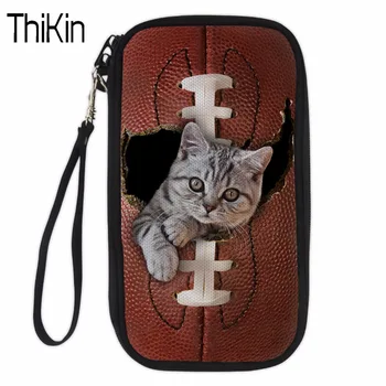 

THIKIN Women Card holder Men Passport Cover Purse 3D Cat Dog Prints Card Case Durable Covers for Documents for Lady Porte Carte