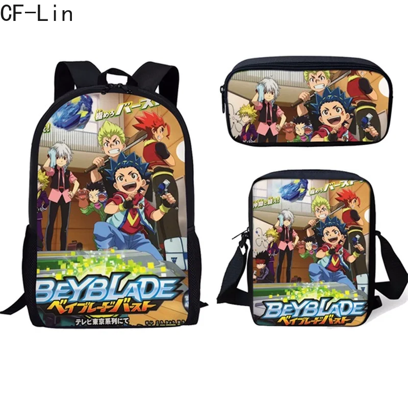 2020 новая горячая мода: Beyblade Burst игра 3 шт набор рюкзак 3D Аниме принт студенческий