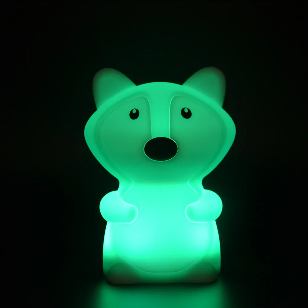 SuperNight Cute Cartoon Fox LED Night Light Touch Sensor 9 Colors Silicone Kids Children Baby Bedroom Bedside Table Lamp Gift (7)