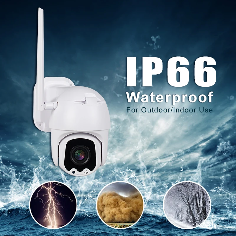2MP PTZ Wireless Wifi CCTV Camera Outdoor 4xZoom High Resolution V380 Two Way Audio Wifi Video Surveillance Security Camera IR 1