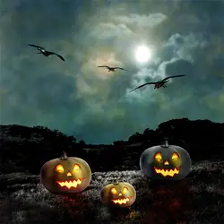 Laeacco сумерках тыквы лампы Bat Хэллоуин сцена фотографии Фоны индивидуальные фотографические фонов для фотостудии