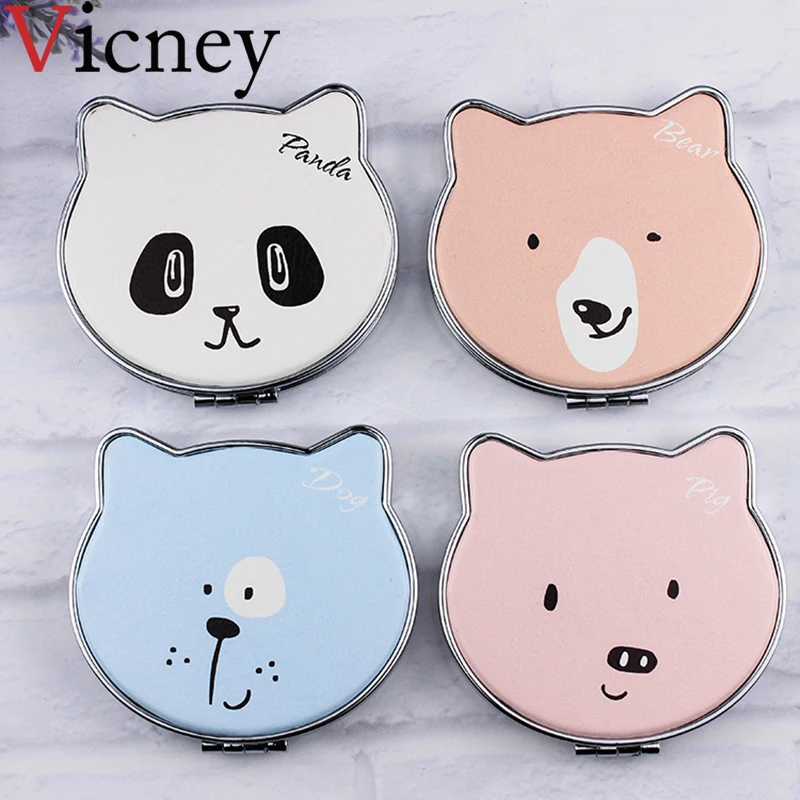 

Vicney 1Pcs Mini cartoon Makeup Mirror Makeup Compact Pocket Mirror Portable Double-Sided Folding Cosmetic Mirror Female Gifts