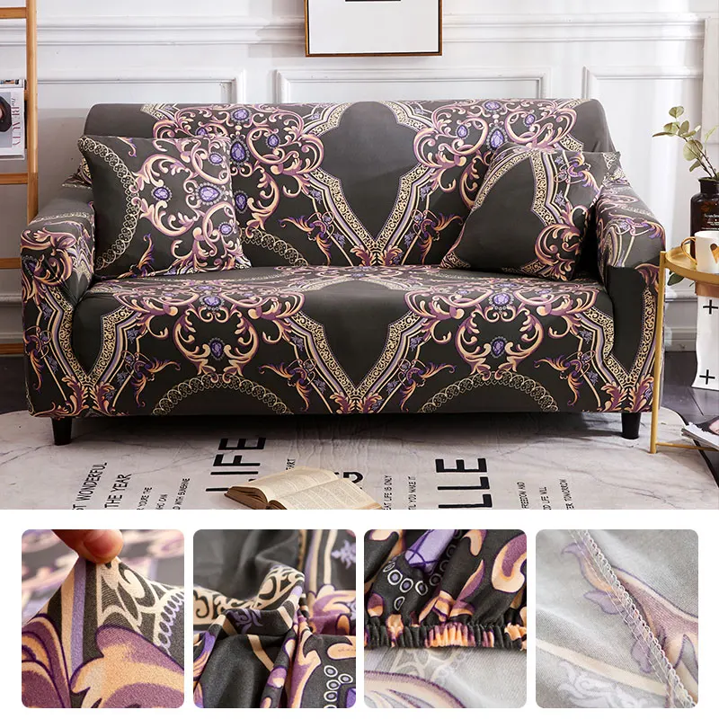 

Sofa Cover Elastic Printed Cover For Furniture Modern Covers for Living Room Sofa SA47022