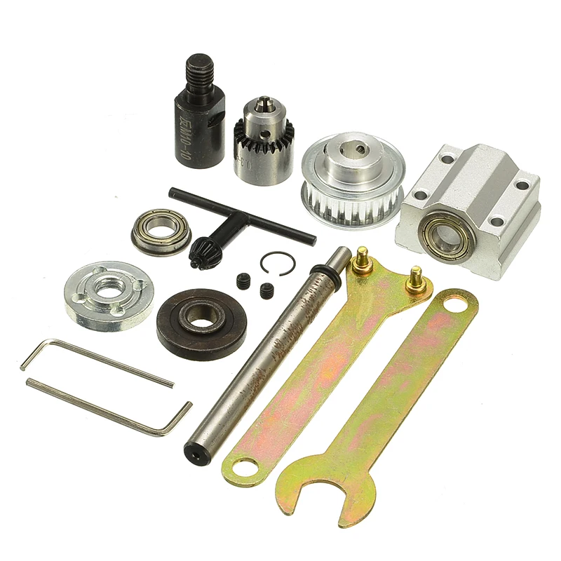 

Unpowered DIY Woodworking Cutting Grinding Spindle Trimming Belt B10/JTO Drill Chuck Set Small Lathe Accessories For Table Saw