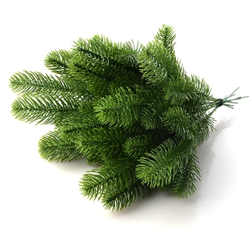 

10Pcs Artificial Flower Fake Green Plants Pine Branches Christmas Tree For New Years Christmas Party Xmas Tree DIY Decorations