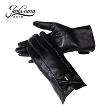 Женские перчатки натуральная кожа модная зимняя одежда Сенсорный экран перчатки бантом наручные из итальянской импортируется из овчины варежки Новинка