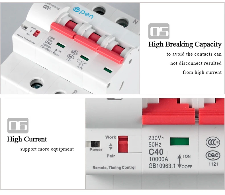 Открытый 3P 16-125A пульт дистанционного управления Wifi автоматический выключатель/умный переключатель/интеллектуальный автоматический повторитель поддержка alexa и google