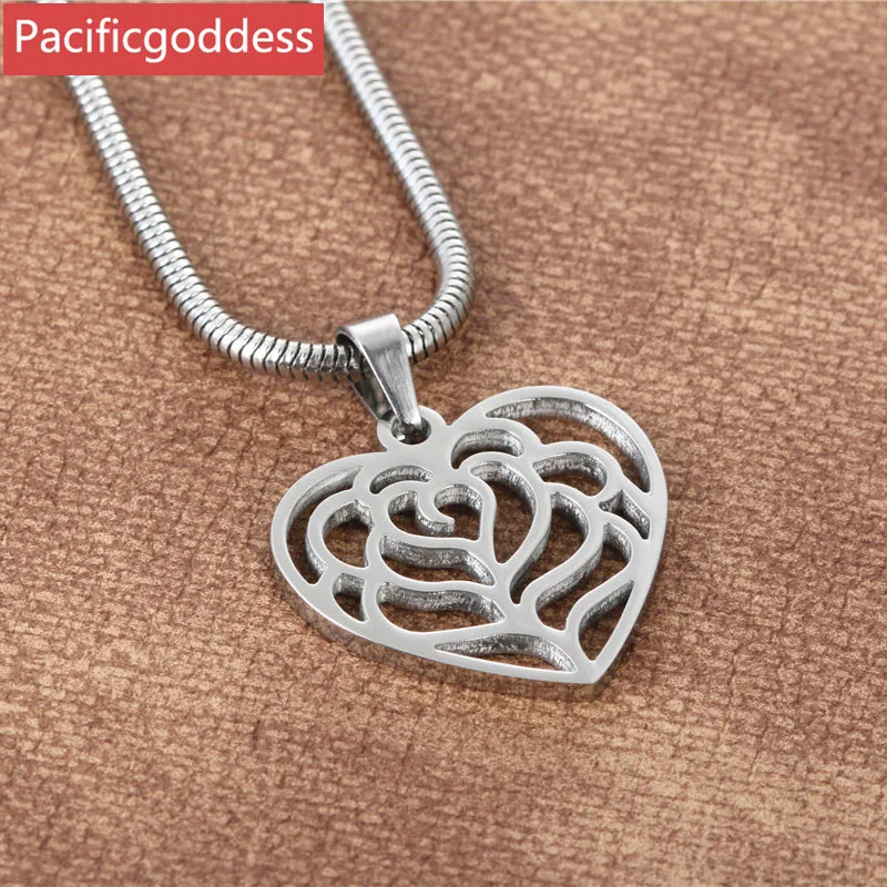

stainless steel necklaces pendant heart shape for best gift