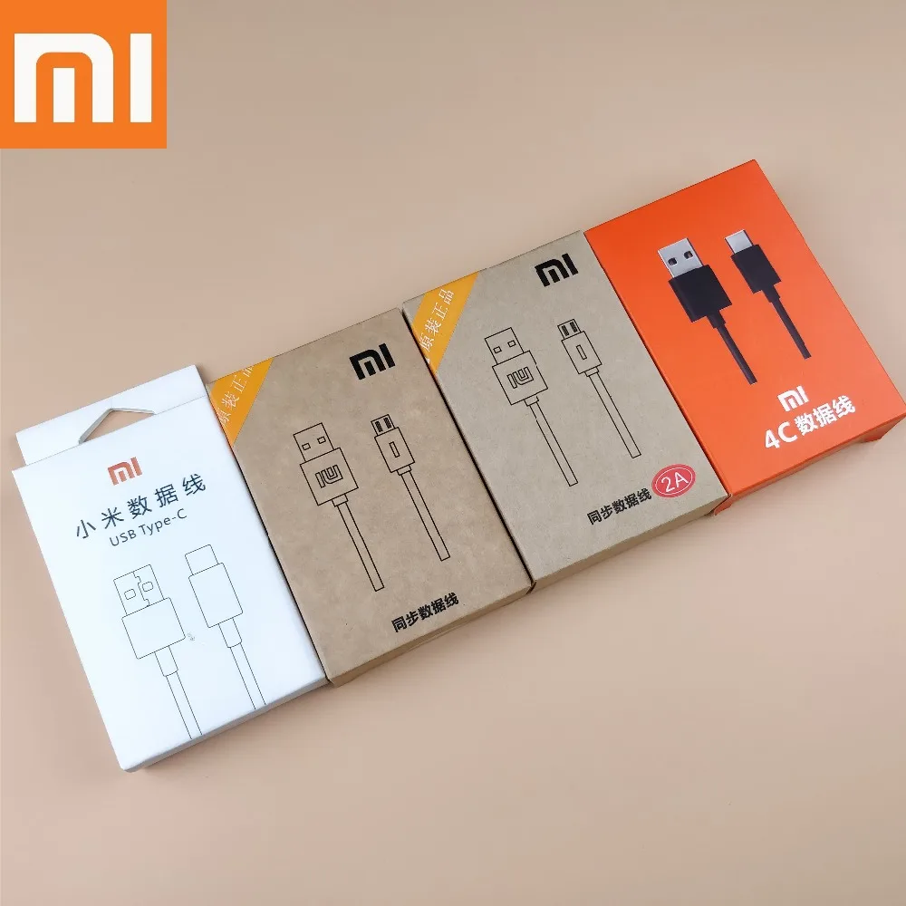 

Original XiaoMi Cable , Four types of different cables Micro usb Or Type C , Black Or White , 2A or 1A Work for all Xiaomi phone