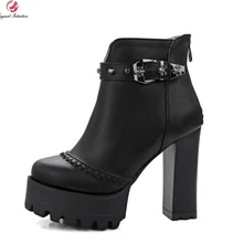 Оригинальное предназначение; высококачественные женские ботильоны; модная обувь с круглым носком на квадратном каблуке; Цвет черный, белый; женская обувь; американские размеры 4-10,5
