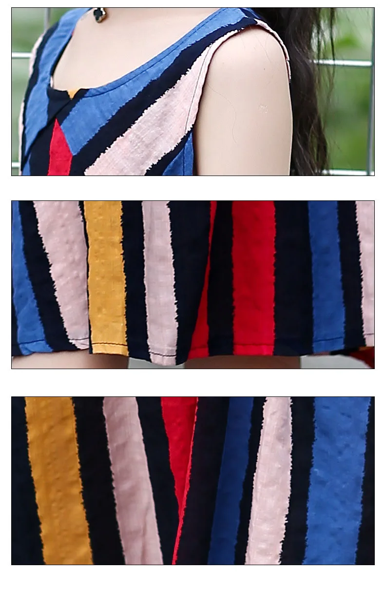 Summer 2019 Colorful Striped Kids Girls Summer Dress Baby Beach Sleeveless Cotton Dresses Children Fashion Party Dresses Clothes (2)