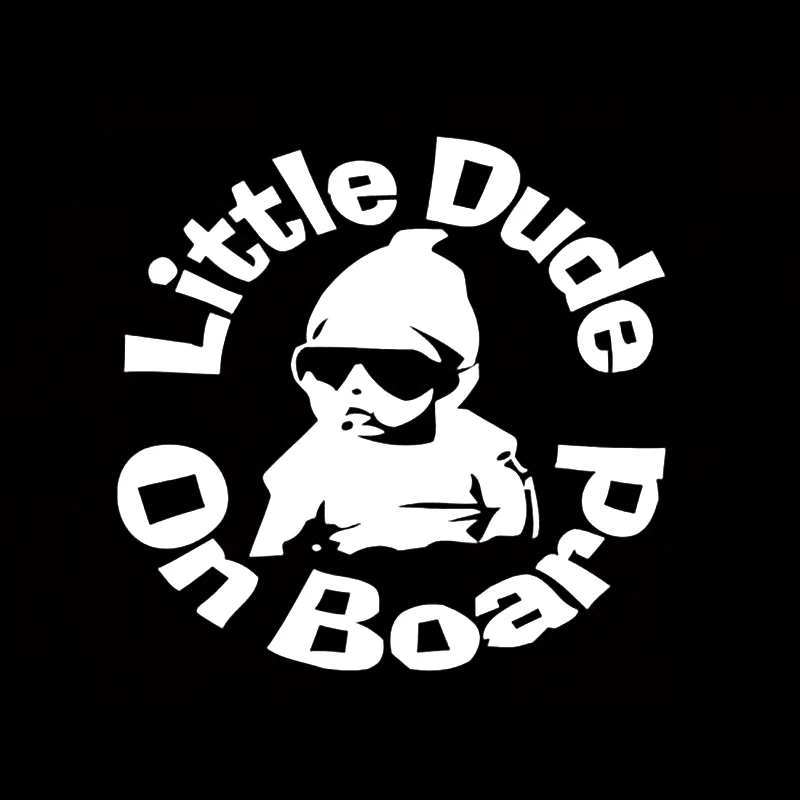 Funny Baby Car Sticker Little Dude On Board Car Window Bumper Checkered Flags Windshield Sticker Waterproof Decal