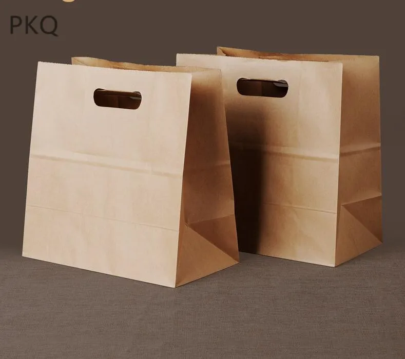 50 x Kraft Paper Shopping Carry Bags Gift Bag with Cloth Handles Large 