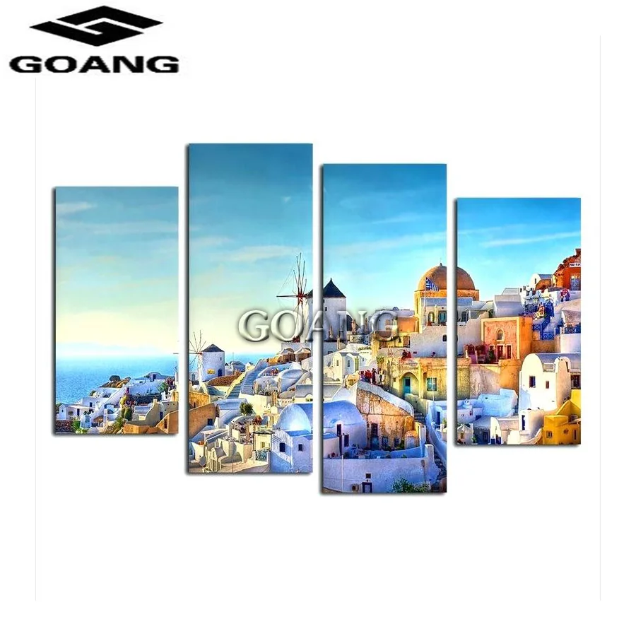 

4 pieces,diy diamond painting Cross Stitch kits 5d square mosaic diamond embroidery nature scenery mazayka bead room decor