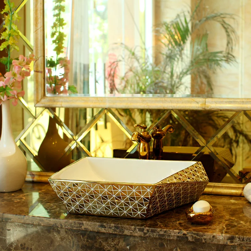 Porcelain Bathroom Counter Top Wash Basin Cloakroom Hand Painted Vessel Sink bathroom sinks custom made wash basin (1)