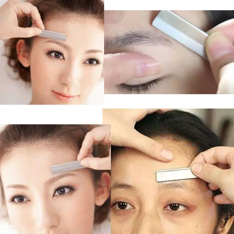 10pcs Eyebrow Razor Eyebrow Trimmer Makeup Knife Scraping Finishing Sharp Stainless Steel Blade Makeup Tools